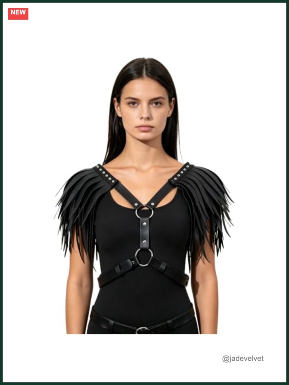 Punk PU Leather Tassel Shoulder Harness Belt Fringed Body Chain